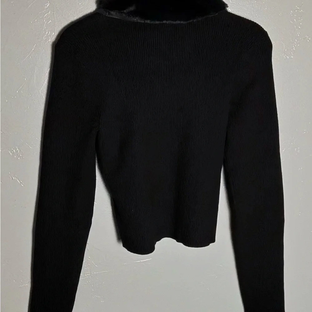 True Religion‎ Black Jacket with Fur Collar